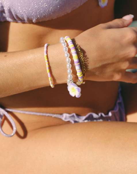 South Beach x Liv Silverman - Bracelets de perles avec fleur de lotus - view 1