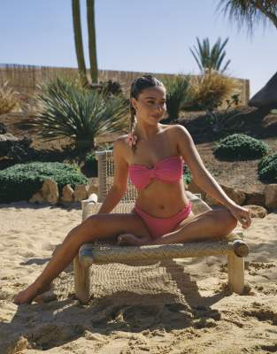 South Beach X Liv Silverman Crinkle Bikini Bottom In Multi