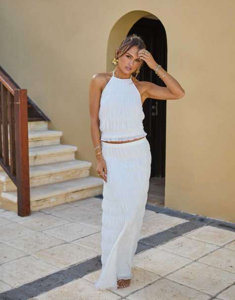 South Beach x Misha Grimes - Coordinato bianco arricciato da spiaggia - view 1