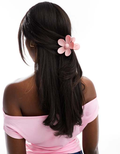 South Beach x Misha Grimes flower hair claw in pink, 3 of 4