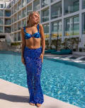[South Beach] South Beach x Misha Grimes mesh sequin maxi beach skirt in cobalt blue 4 Blue