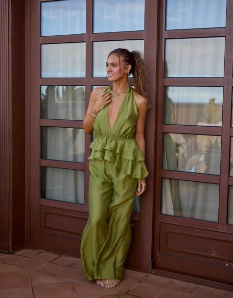 South Beach x Misha Grimes ruffle beach set in green - view 1