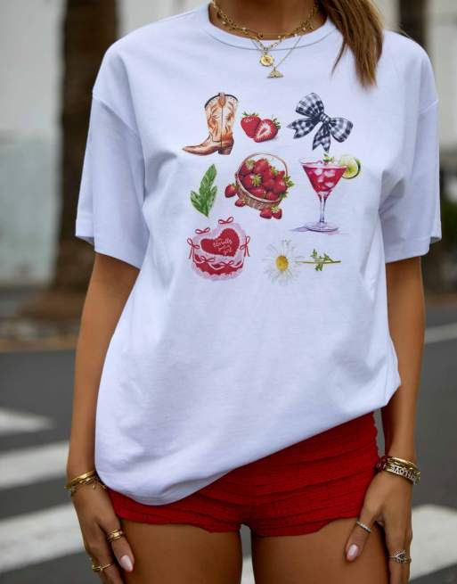 South Beach x Misha Grimes – Vit t-shirt för stranden, 2 av 4
