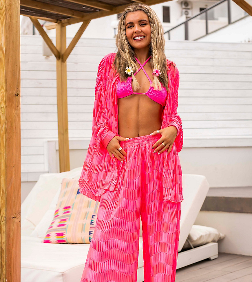 South Beach X Miss Molly high waist beach trouser in pink