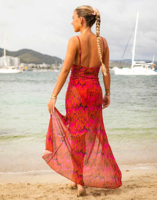 Backless maxi 2024 dress summer