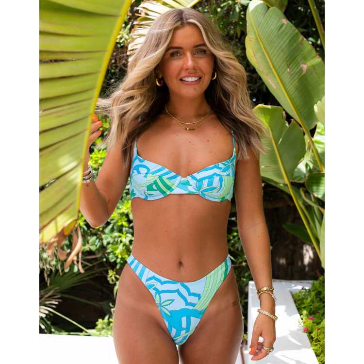 South Beach X Miss Molly underwire bikini top in retro flower