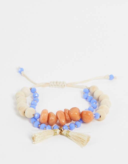 South Beach x3 multipack beaded bracelets in multi 