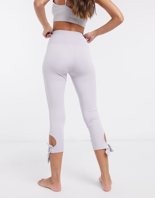 South Beach – Yoga-Leggings mit Schnürung in Lila, 2 von 4
