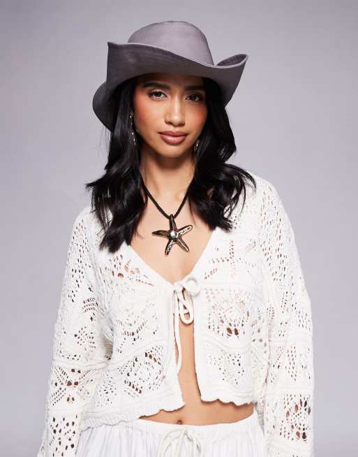 South Beach - Zachte cowboyhoed van katoen in taupe , 3 van 3