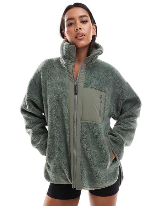 South Beach Zip jacket in khaki ASOS