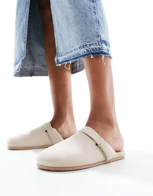 South Beach - Zoccoli stile espadrilles beige