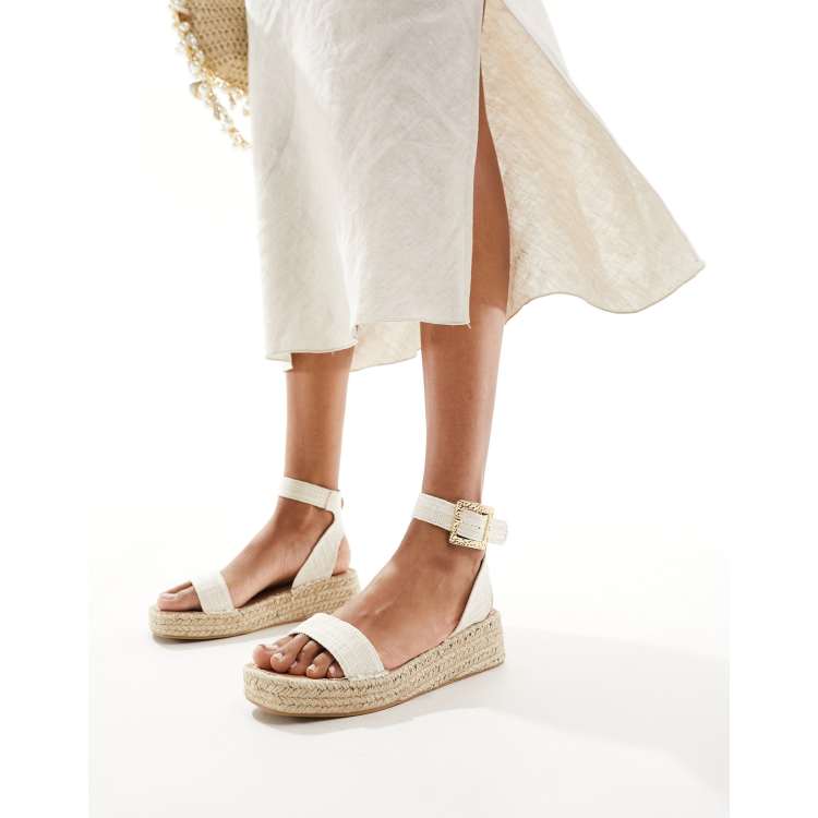 South Beach – Zweiteilige Espadrilles-Sandalen aus Leinen in