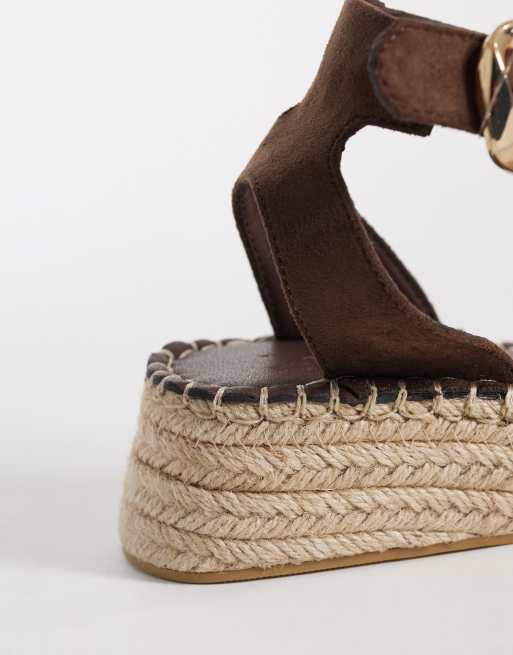 South Beach – Zweiteilige Espadrilles-Sandalen aus Leinen in Gold, 4 von 4