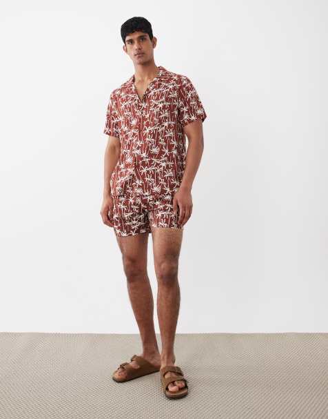 South Beach - Zwem-co-ord set met palmprint in bruin - view 1