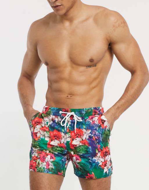 South Beach - Zwemshort met tropische bloemenprint