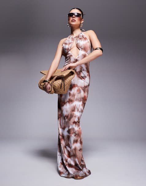 South – Mehrfarbiges Strand-Maxikleid mit Cut-out-Design - view 1