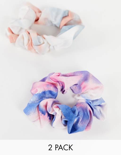 Southbeach - Confezione da due elastici per capelli tie-dye