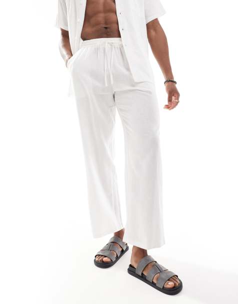 Southbeach - Pantalon de plage effet lin - Blanc - view 1