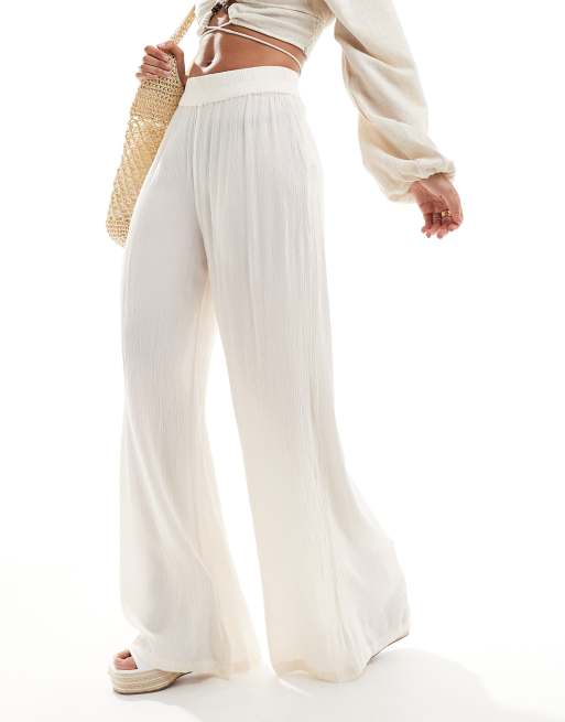 Southbeach - Pantaloni da mare oversize color crema