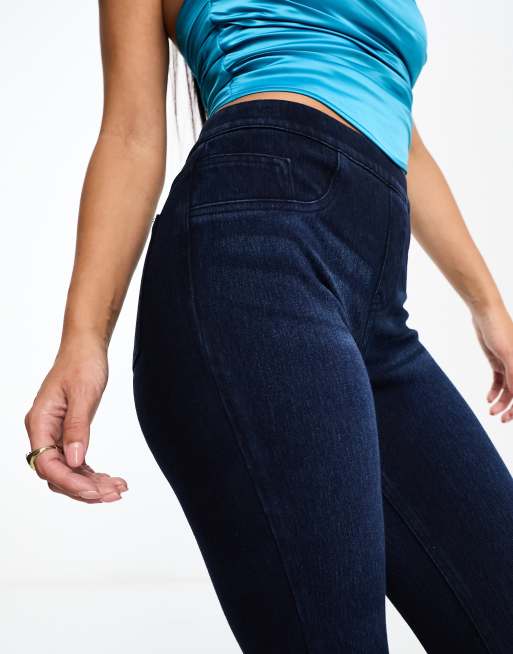 Spanx ankle grazer jean-ish leggings in blue ASOS - Main Image