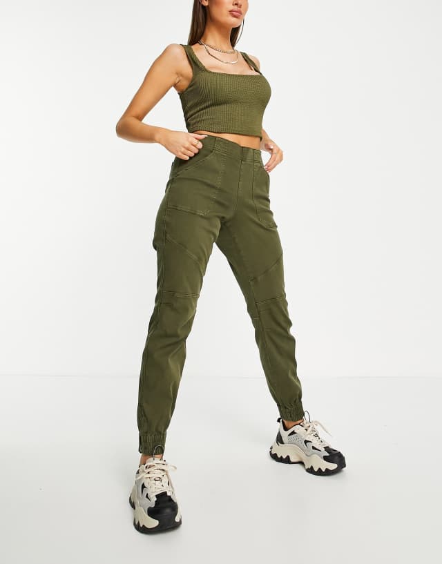 Spanx cargo sweatpants in khaki