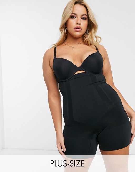 Spanx Curve Oncore high-waisted mid-thigh super firm shaping short in black