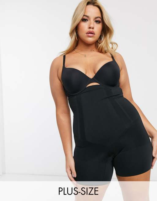 Spanx Curve Oncore mid-thigh super firm shaping bodysuit in black