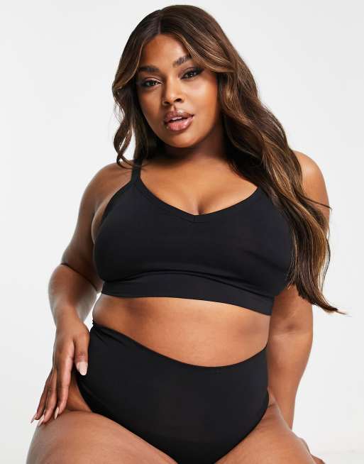 Spanx Curve Seamless contouring longline cami bralette in black