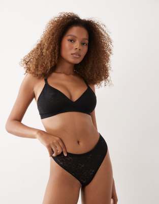 Day to Date Night - String invisible ultra-lisse en dentelle - Noir L