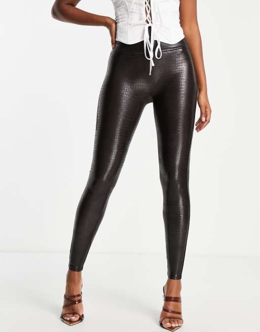 spanx brown leather leggings