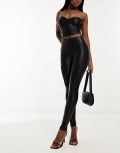 Spanx faux leather moto leggings in black