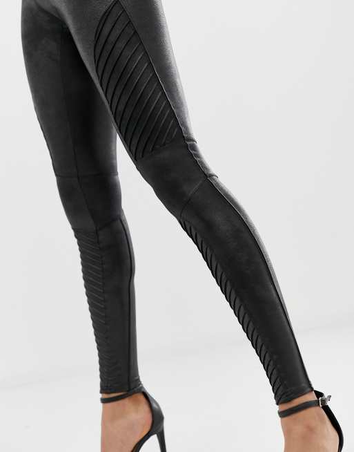 Moto faux stretch-leather leggings