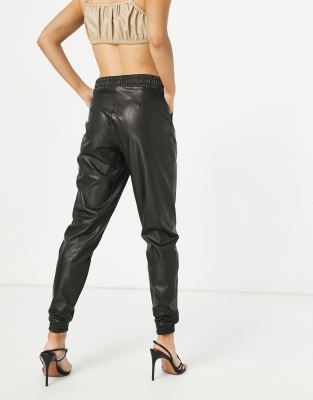 paige leather joggers