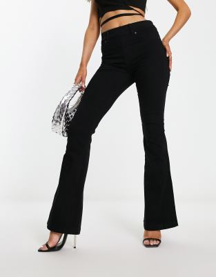 Spanx Black Flared-leg Jeans In Black
