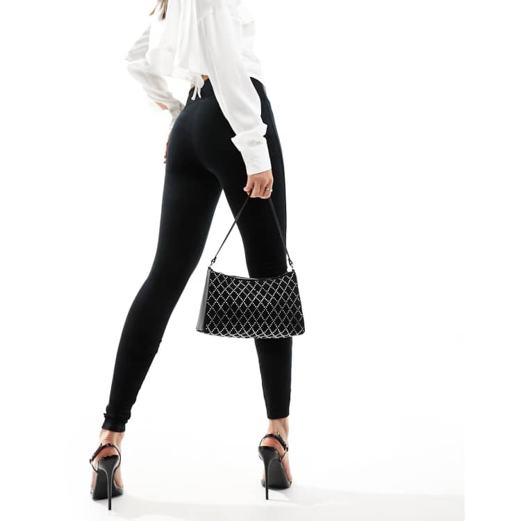 Spanx Formende schwarze Samt Leggings mit hohem Bund ASOS