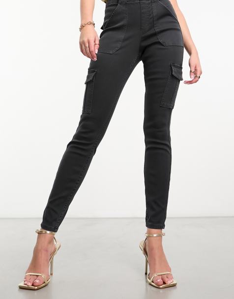 ASOS DESIGN Petite high waist pants skinny fit in black