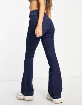 dark wash high waisted flare jeans