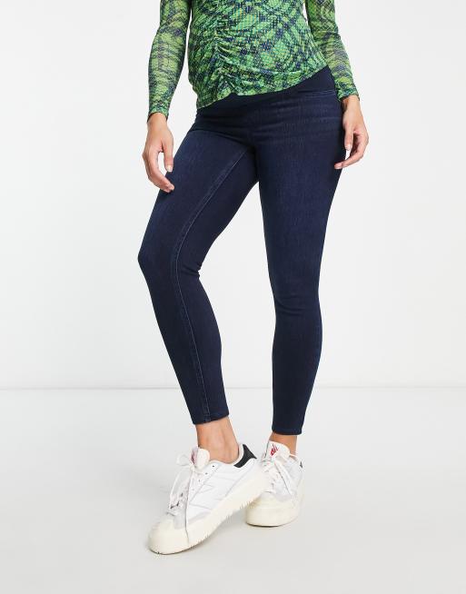 Spanx ankle grazer jean-ish leggings in blue