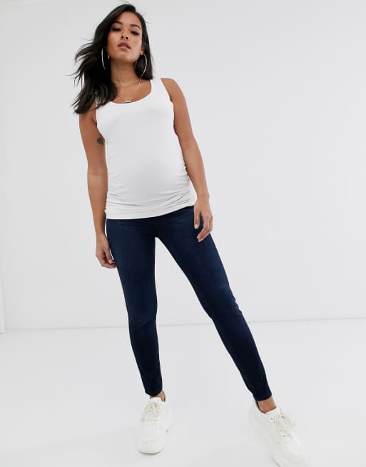 Spanx Mama ankle grazer jeggings in indigo