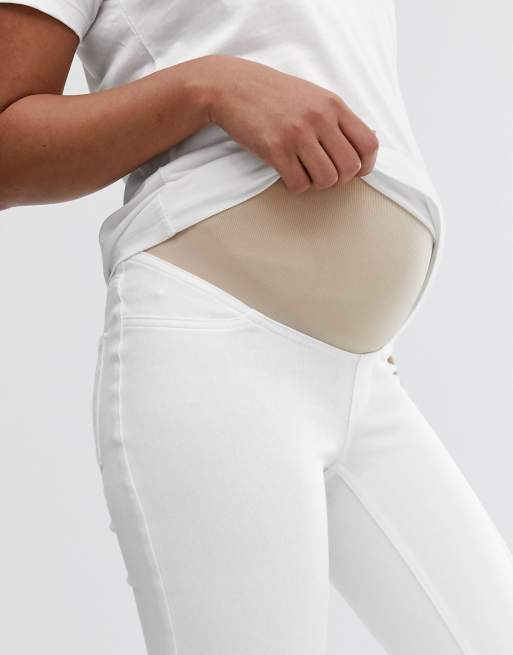 White 2025 maternity jeggings