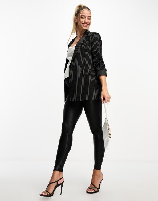 Spanx Mama faux leather high waist sculpting leggings in black, 2 of 4