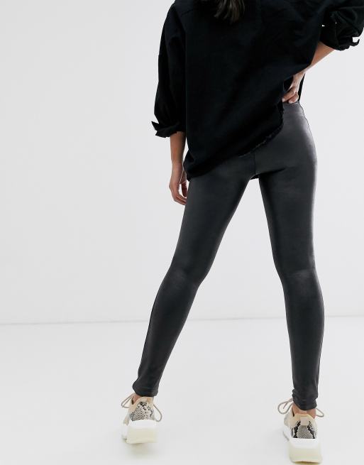 Mama Faux Leather Leggings - Black