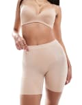 [Spanx] Spanx Oncore sculpting mid-thigh shorts in soft beige-Neutral XS BEIGE