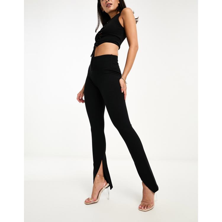 Spanx perfect front split leggings in black | ASOS display picture 1