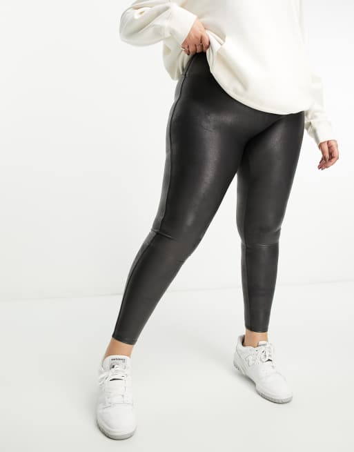 Spanx Plus faux leather high waist sculpting leggings in black