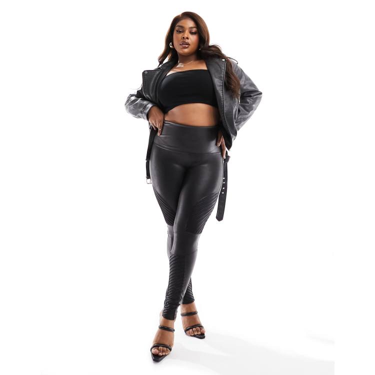 Faux leather outlet moto leggings spanx