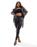 [Spanx] Spanx Plus faux leather moto leggings in black 1X Black