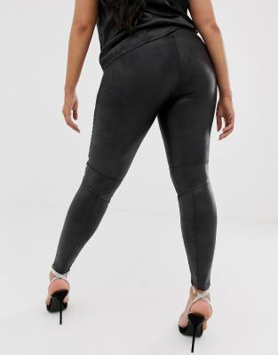 Faux Leather Moto Leggings Black price in Saudi Arabia, Noon Saudi Arabia