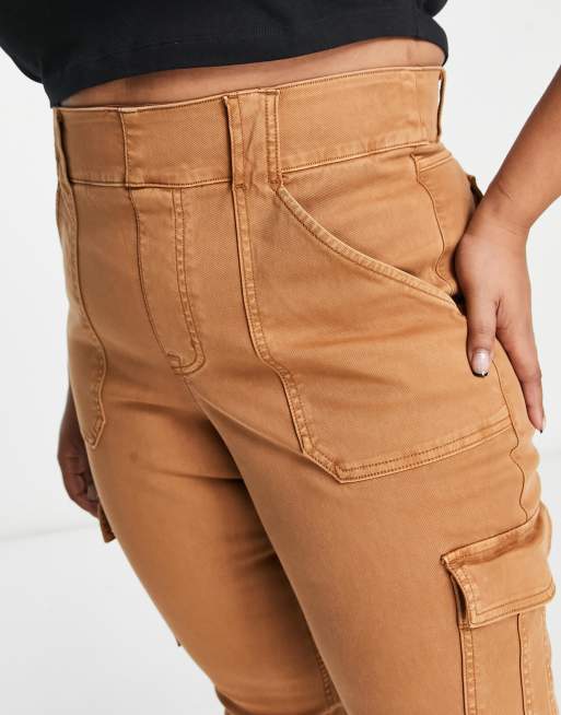 Spanx high waist skinny cargo pants in beige