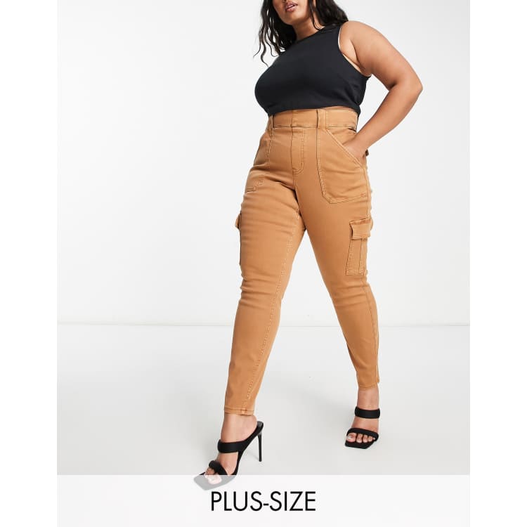 Spanx high waist skinny cargo pants in beige